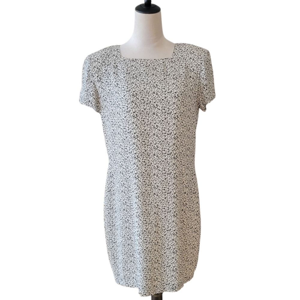 Ann Taylor Black & White Spriggedβ Floral Dress Size 10